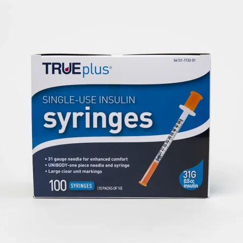 0.5 cc Ultra Fine Syringe 31 gauge - Box of 100 (True Plus)