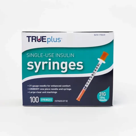 1.0 cc Ultra Fine Syringe 31 gauge - Box of 100 (True Plus)