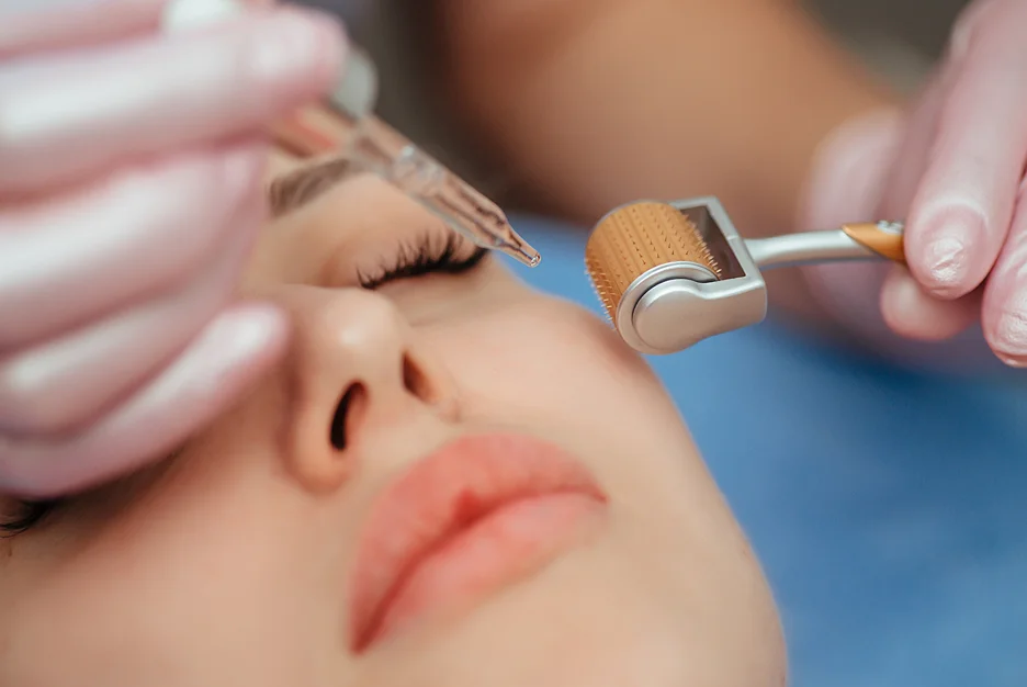 derma roller and serum